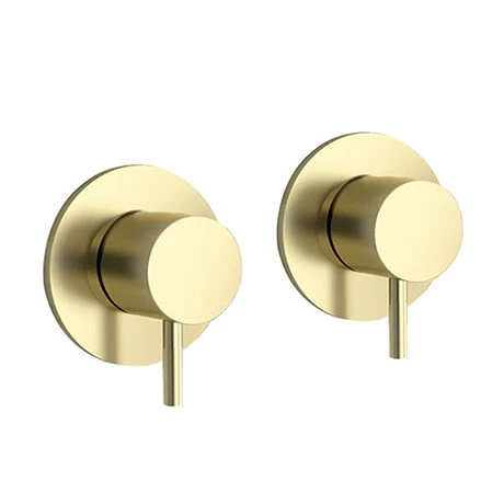 JTP Vos Brushed Brass Wall Mounted Side Valves (Pair) 3 JTP Vos Brushed Brass Wall Mounted Side Valves (Pair)