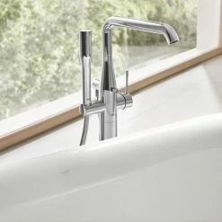 Grohe Essence Floor Mounted Bath Shower Mixer - Chrome - 23491001 10 Grohe Essence Floor Mounted Bath Shower Mixer - Chrome - 23491001 -Bath Taps Shop 23491001 D3 460