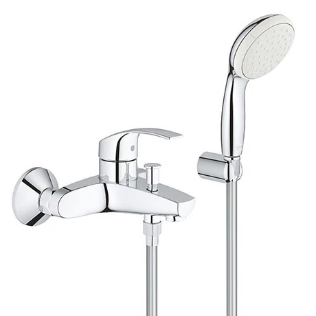 Grohe Eurosmart Wall Mounted Bath Shower Mixer and Kit - 3330220A 3 Grohe Eurosmart Wall Mounted Bath Shower Mixer and Kit - 3330220A