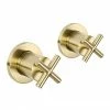 JTP Solex Brushed Brass Wall Mounted Side Valves (Pair) 2 JTP Solex Brushed Brass Wall Mounted Side Valves (Pair) -Bath Taps Shop 66089BBR P