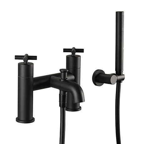 JTP Solex Matt Black Bath Shower Mixer with Shower Kit 3 JTP Solex Matt Black Bath Shower Mixer with Shower Kit