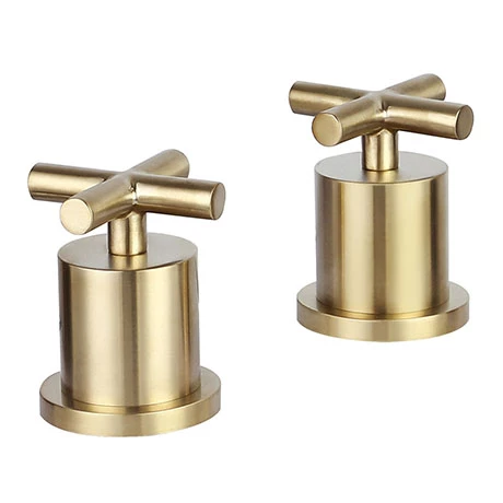 JTP Solex Brushed Brass Deck Mounted Panel Valves (Pair) 2 JTP Solex Brushed Brass Deck Mounted Panel Valves (Pair)