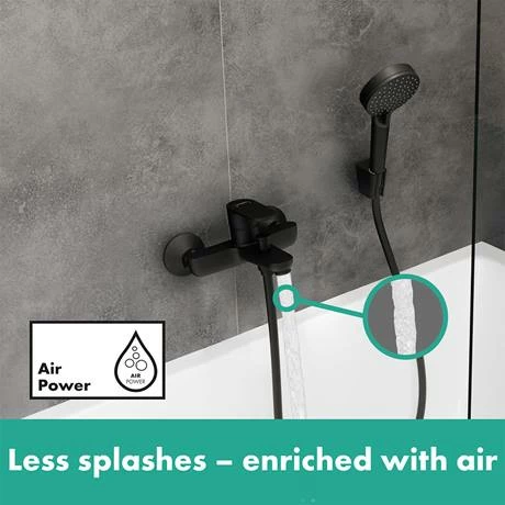 Hansgrohe Vernis Blend Exposed Single Lever Bath Shower Mixer - Matt Black - 71440670 5 Hansgrohe Vernis Blend Exposed Single Lever Bath Shower Mixer - Matt Black - 71440670 - Image 3