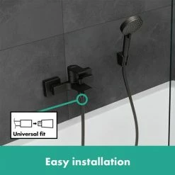 Hansgrohe Vernis Shape Exposed Single Lever Bath Shower Mixer - Matt Black - 71450670 8 Hansgrohe Vernis Shape Exposed Single Lever Bath Shower Mixer - Matt Black - 71450670 -Bath Taps Shop 71450670 ai2 460