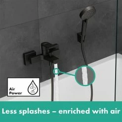 Hansgrohe Vernis Shape Exposed Single Lever Bath Shower Mixer - Matt Black - 71450670 9 Hansgrohe Vernis Shape Exposed Single Lever Bath Shower Mixer - Matt Black - 71450670 -Bath Taps Shop 71450670 ai3 460
