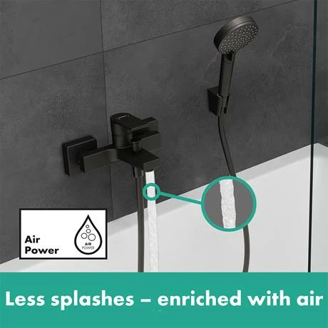 Hansgrohe Vernis Shape Exposed Single Lever Bath Shower Mixer - Matt Black - 71450670 6 Hansgrohe Vernis Shape Exposed Single Lever Bath Shower Mixer - Matt Black - 71450670 - Image 4
