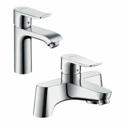 Hansgrohe Metris 110 Basin Mixer + Bath Filler Tap Package