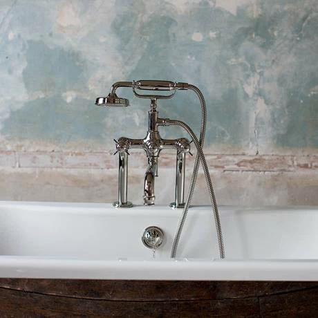 Arcade Deck Mounted Bath Shower Mixer - Nickel - Various Tap Head Options 6 Arcade Deck Mounted Bath Shower Mixer - Nickel - Various Tap Head Options - Image 4