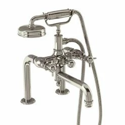 Arcade Deck Mounted Bath Shower Mixer - Nickel - Various Tap Head Options