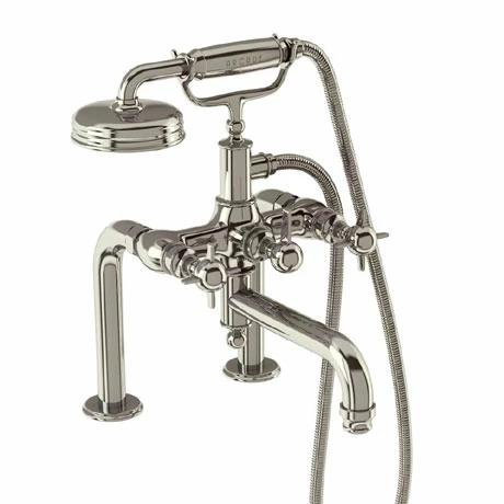 Arcade Deck Mounted Bath Shower Mixer - Nickel - Various Tap Head Options 3 Arcade Deck Mounted Bath Shower Mixer - Nickel - Various Tap Head Options
