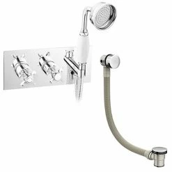 Astoria Traditional Concealed Thermostatic 2-Way Shower Valve with Handset + Freeflow Bath Filler