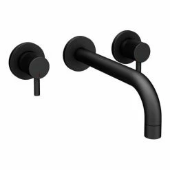 Arezzo Fluted Round Matt Black Wall Mounted (3TH) Bath Filler Tap 7 Arezzo Fluted Round Matt Black Wall Mounted (3TH) Bath Filler Tap -Bath Taps Shop AZ1WTMBF d4 460