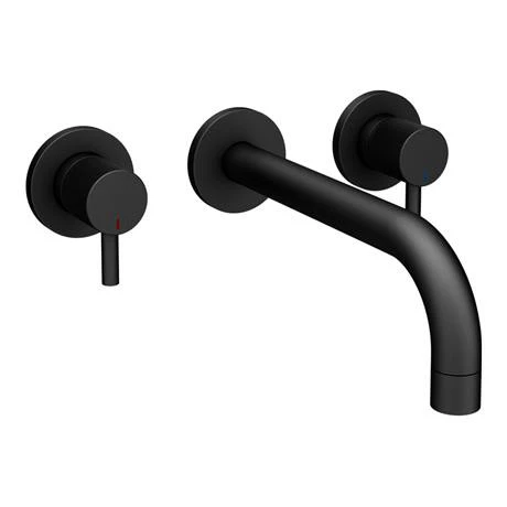 Arezzo Fluted Round Matt Black Wall Mounted (3TH) Bath Filler Tap 5 Arezzo Fluted Round Matt Black Wall Mounted (3TH) Bath Filler Tap - Image 3