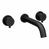 Arezzo Round Matt Black Wall Mounted (3TH) Bath Filler Tap 2 Arezzo Round Matt Black Wall Mounted (3TH) Bath Filler Tap -Bath Taps Shop AZ3THBKBF n p