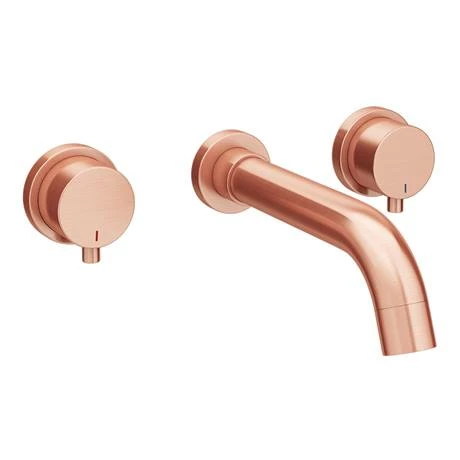 Arezzo Round Rose Gold Wall Mounted (3TH) Bath Filler Tap 4 Arezzo Round Rose Gold Wall Mounted (3TH) Bath Filler Tap - Image 2