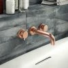 Arezzo Round Rose Gold Wall Mounted (3TH) Bath Filler Tap 2 Arezzo Round Rose Gold Wall Mounted (3TH) Bath Filler Tap -Bath Taps Shop AZ3THRGBF n p