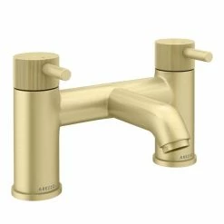 Arezzo Fluted Round Brushed Brass Bath Filler Tap