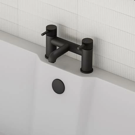 Arezzo Fluted Round Matt Black Bath Filler Tap 7 Arezzo Fluted Round Matt Black Bath Filler Tap - Image 5