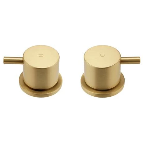 Arezzo Brushed Brass 3/4" Deck Bath Side Valves (Pair) 5 Arezzo Brushed Brass 3/4" Deck Bath Side Valves (Pair) - Image 3