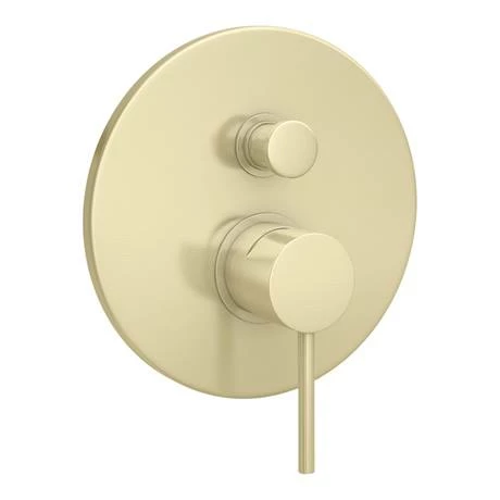 Arezzo Brushed Brass Round Concealed Manual Valve with Bath Spout + Shower Handset 4 Arezzo Brushed Brass Round Concealed Manual Valve with Bath Spout + Shower Handset - Image 2