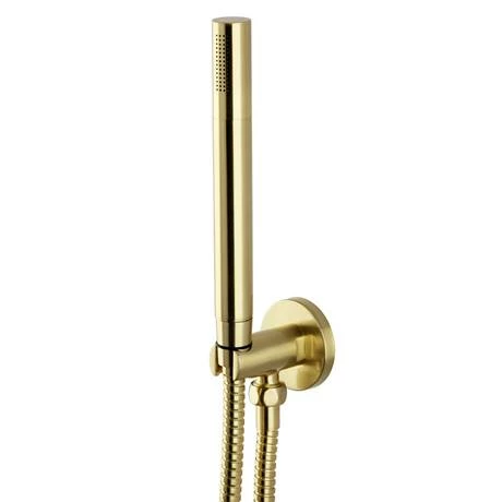 Arezzo Brushed Brass Round Concealed Twin Valve with Diverter, Bath Spout + Shower Handset 4 Arezzo Brushed Brass Round Concealed Twin Valve with Diverter, Bath Spout + Shower Handset - Image 2