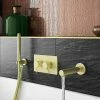 Arezzo Brushed Brass Round Concealed Twin Valve with Diverter, Bath Spout + Shower Handset 1 Arezzo Brushed Brass Round Concealed Twin Valve with Diverter, Bath Spout + Shower Handset -Bath Taps Shop AZBBSPK6 n p