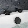 Arezzo Matt Black Deck Bath Side Valves with Freeflow Bath Filler 2 Arezzo Matt Black Deck Bath Side Valves with Freeflow Bath Filler -Bath Taps Shop AZBLK SV PACK prod