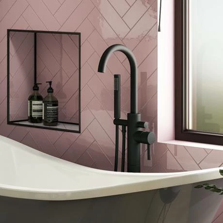 Arezzo Matt Black Freestanding Bath Tap with Shower Mixer 5 Arezzo Matt Black Freestanding Bath Tap with Shower Mixer - Image 3