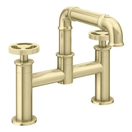 Arezzo Brushed Brass Industrial Style Bath Filler 5 Arezzo Brushed Brass Industrial Style Bath Filler - Image 3