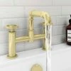 Arezzo Brushed Brass Industrial Style Bath Filler 2 Arezzo Brushed Brass Industrial Style Bath Filler -Bath Taps Shop AZISBB03 nw p