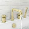 Arezzo Brushed Brass 4TH Industrial Style Deck Mounted Bath Shower Mixer inc. Pull Out Handset 1 Arezzo Brushed Brass 4TH Industrial Style Deck Mounted Bath Shower Mixer inc. Pull Out Handset -Bath Taps Shop AZISBB04 n p