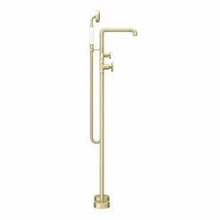 Arezzo Brushed Brass Industrial Style Freestanding Bath Shower Mixer Tap 10 Arezzo Brushed Brass Industrial Style Freestanding Bath Shower Mixer Tap -Bath Taps Shop AZISBB05 n d3 460