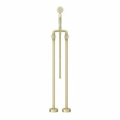 Arezzo Brushed Brass Industrial Style Freestanding Bath Shower Mixer Tap 11 Arezzo Brushed Brass Industrial Style Freestanding Bath Shower Mixer Tap -Bath Taps Shop AZISBB05 n d4 460