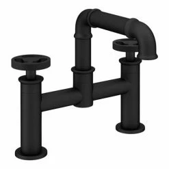 Arezzo Matt Black Industrial Style Bath Filler 10 Arezzo Matt Black Industrial Style Bath Filler -Bath Taps Shop AZISBK03 d2 460