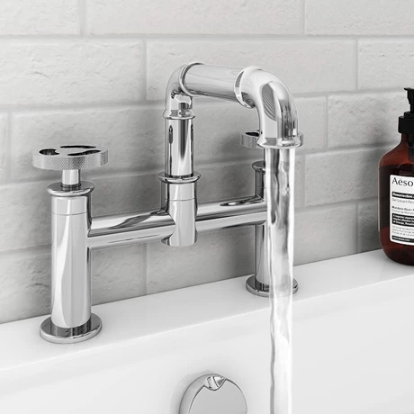 Arezzo Chrome Industrial Style Bath Filler 3 Arezzo Chrome Industrial Style Bath Filler