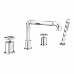 Arezzo Chrome 4TH Industrial Style Deck Mounted Bath Shower Mixer inc. Pull Out Handset 9 Arezzo Chrome 4TH Industrial Style Deck Mounted Bath Shower Mixer inc. Pull Out Handset -Bath Taps Shop AZISCH04 d2 460