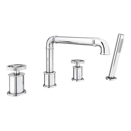 Arezzo Chrome 4TH Industrial Style Deck Mounted Bath Shower Mixer inc. Pull Out Handset 5 Arezzo Chrome 4TH Industrial Style Deck Mounted Bath Shower Mixer inc. Pull Out Handset - Image 3