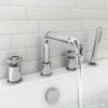 Arezzo Chrome 4TH Industrial Style Deck Mounted Bath Shower Mixer inc. Pull Out Handset