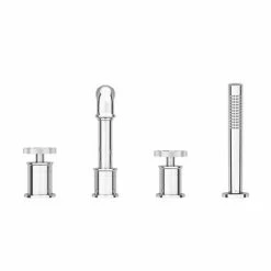 Arezzo Chrome 4TH Industrial Style Deck Mounted Bath Shower Mixer inc. Pull Out Handset 10 Arezzo Chrome 4TH Industrial Style Deck Mounted Bath Shower Mixer inc. Pull Out Handset -Bath Taps Shop AZISCH04 d4 460