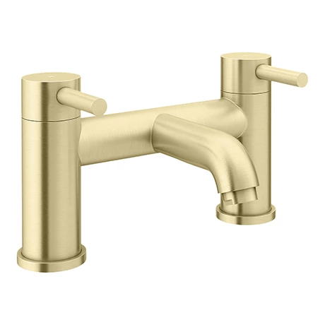 Arezzo Round Brushed Brass Bath Filler Tap 3 Arezzo Round Brushed Brass Bath Filler Tap