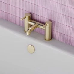 Arezzo Round Brushed Brass Bath Filler Tap 10 Arezzo Round Brushed Brass Bath Filler Tap -Bath Taps Shop AZRBFBB d4 460