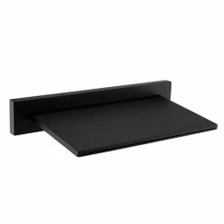 Arezzo Matt Black Slimline Waterfall Wall Mounted Bath Spout