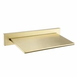 Arezzo Brushed Brass Slimline Waterfall Wall Mounted Bath Spout