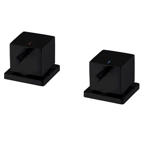 Arezzo Square Matt Black Deck Bath Side Valves with Freeflow Bath Filler 5 Arezzo Square Matt Black Deck Bath Side Valves with Freeflow Bath Filler - Image 3