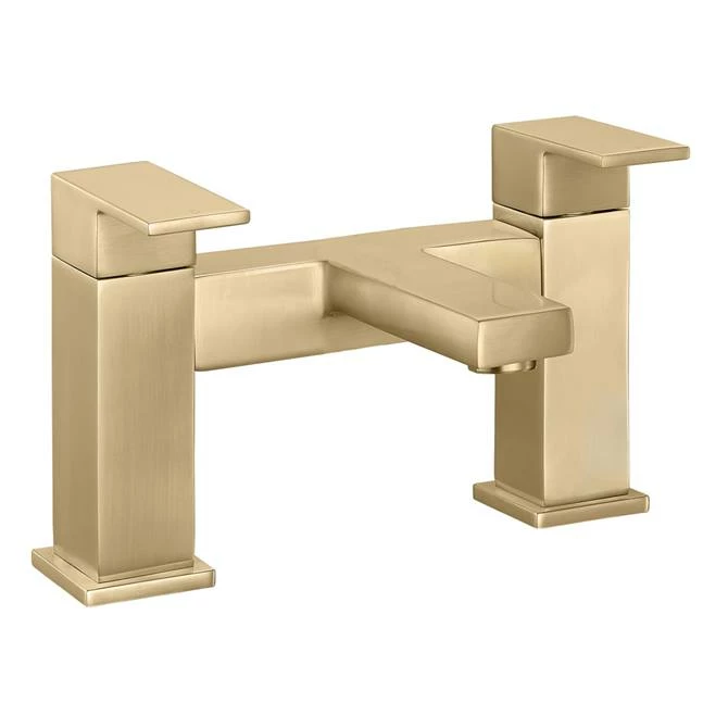 Arezzo Square Brushed Brass Bath Filler Tap 3 Arezzo Square Brushed Brass Bath Filler Tap