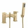 Arezzo Square Brushed Brass Bath Shower Mixer incl. Shower Kit 2 Arezzo Square Brushed Brass Bath Shower Mixer incl. Shower Kit -Bath Taps Shop AZSQBSMBB l 670