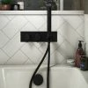 Arezzo Matt Black Round Concealed Thermostatic Shower Valve w. Handset + Freeflow Bath Filler 2 Arezzo Matt Black Round Concealed Thermostatic Shower Valve w. Handset + Freeflow Bath Filler -Bath Taps Shop AZSVHMBF p
