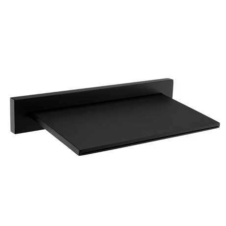 Arezzo Matt Black Wall Mounted Slimline Waterfall Bath Filler + Concealed Thermostatic Valve 7 Arezzo Matt Black Wall Mounted Slimline Waterfall Bath Filler + Concealed Thermostatic Valve - Image 5