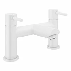 Arezzo Round Matt White Bath Filler Tap