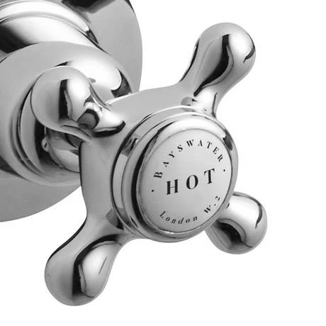 Bayswater White Crosshead Domed Collar Deck Mounted Bath Shower Mixer 4 Bayswater White Crosshead Domed Collar Deck Mounted Bath Shower Mixer - Image 2